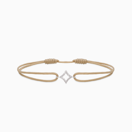 Bracelet cordon Hollow Star - Beige