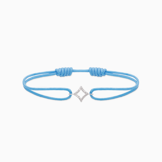 Bracelet cordon Hollow Star - Bleu