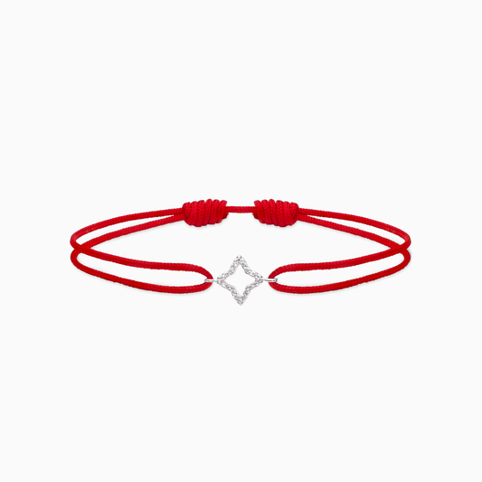 Bracelet cordon Hollow Flower - Rouge