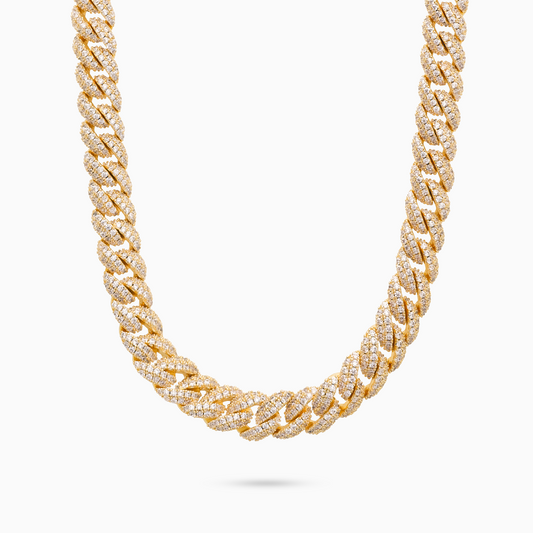 Iced Cuban link chain 10 mm gold