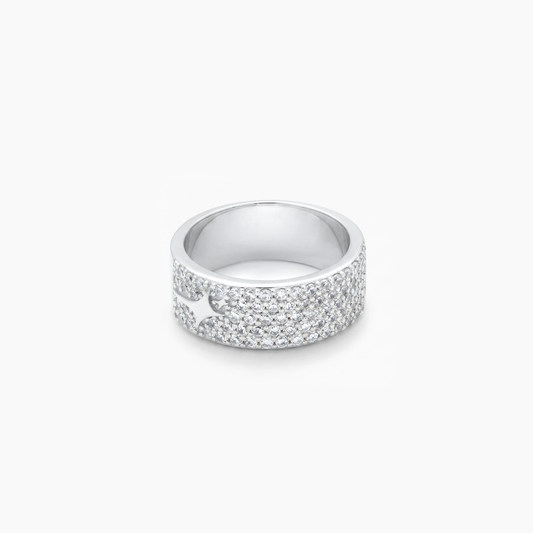 Iced band signature silver