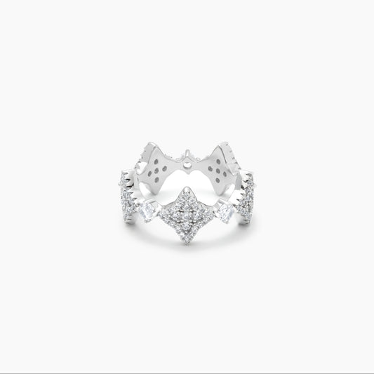 Flower tennis ring silver