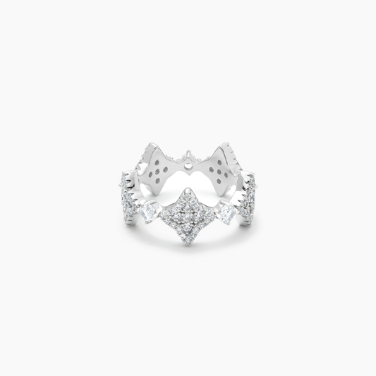 Flower tennis ring silver