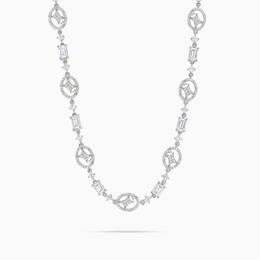 Silver Signature Iced Chain