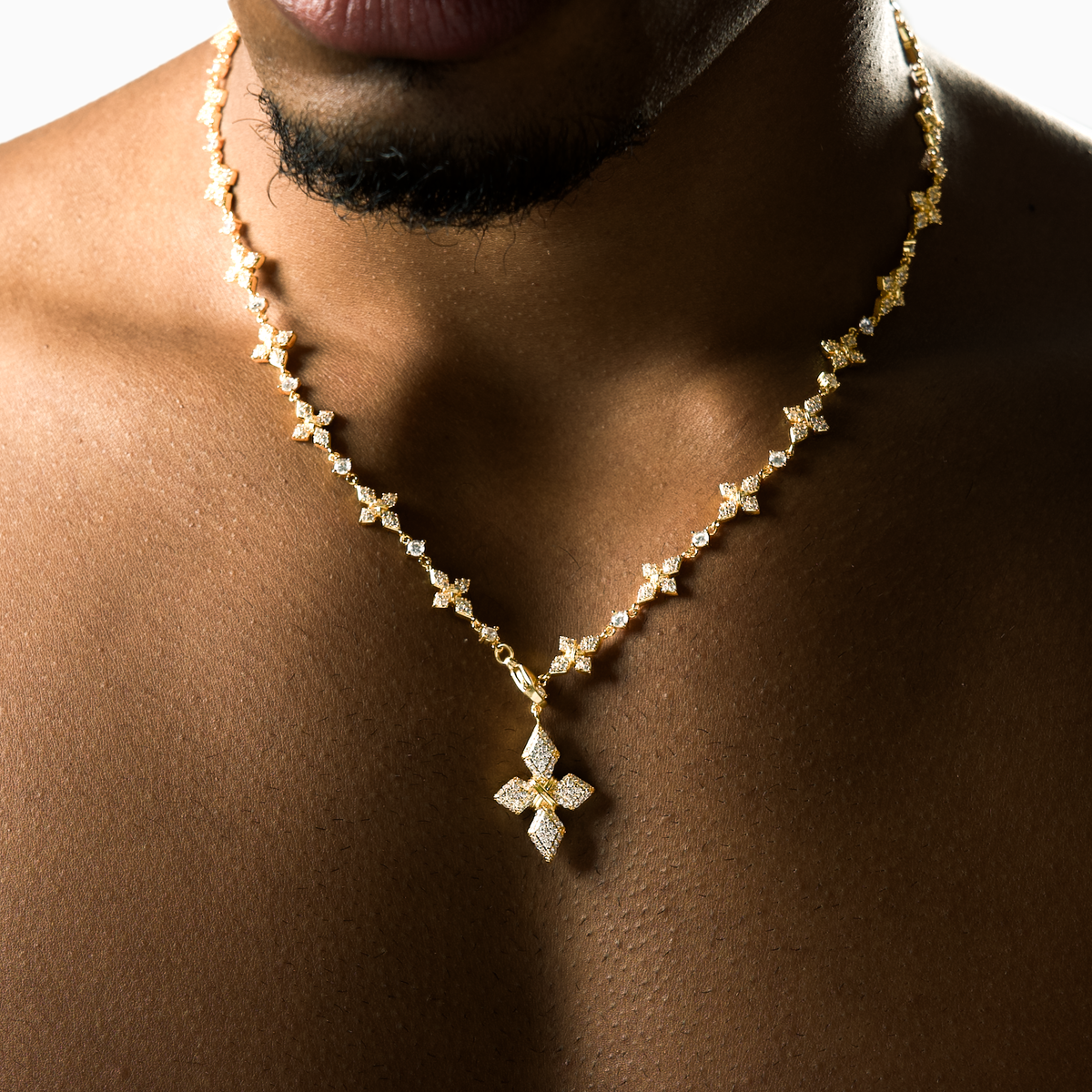 Lariat Iced Celestial - Argent 925 / Dorure Or jaune & Moissanite VVS