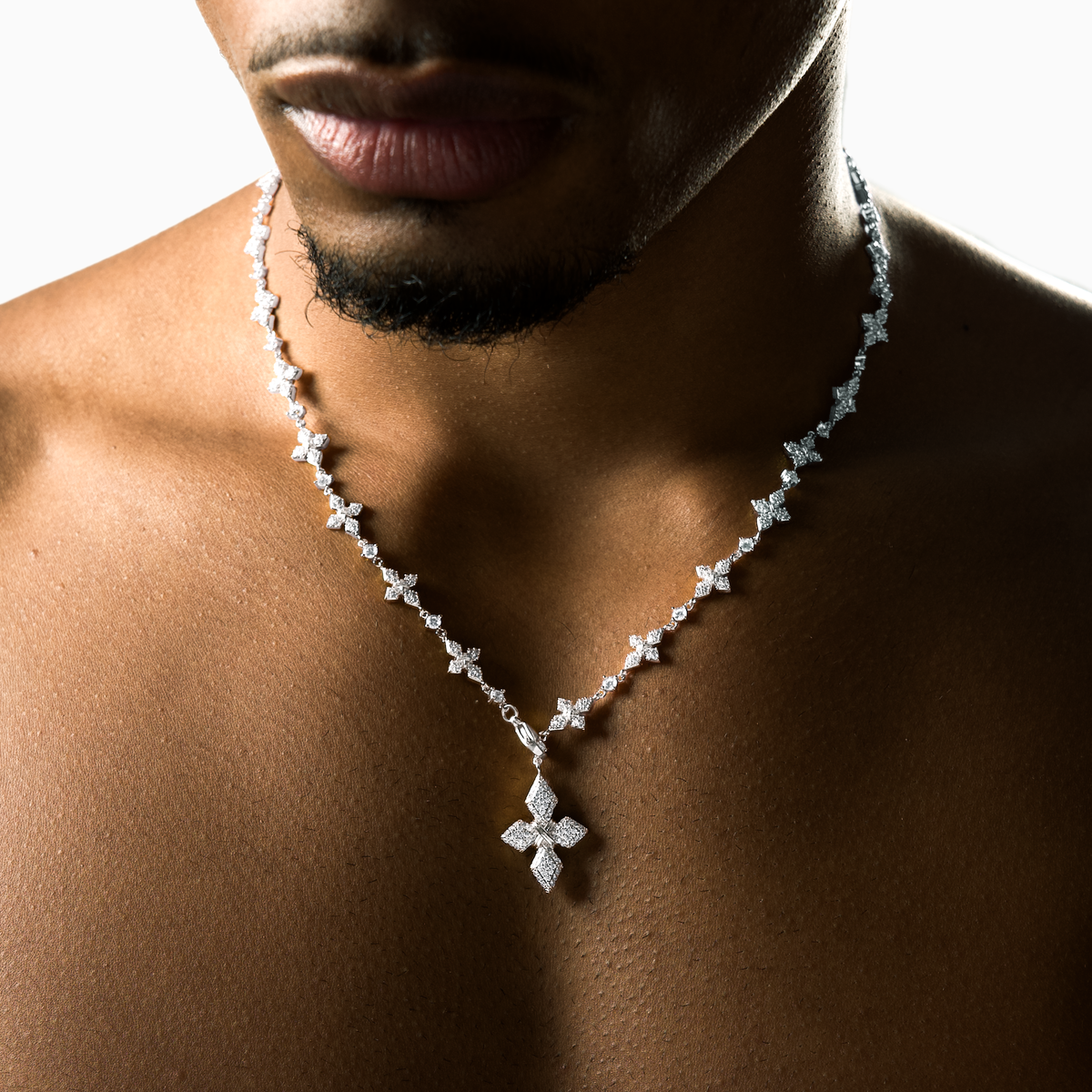 Lariat Iced Celestial - 925 Sterling Silver / VVS Moissanite