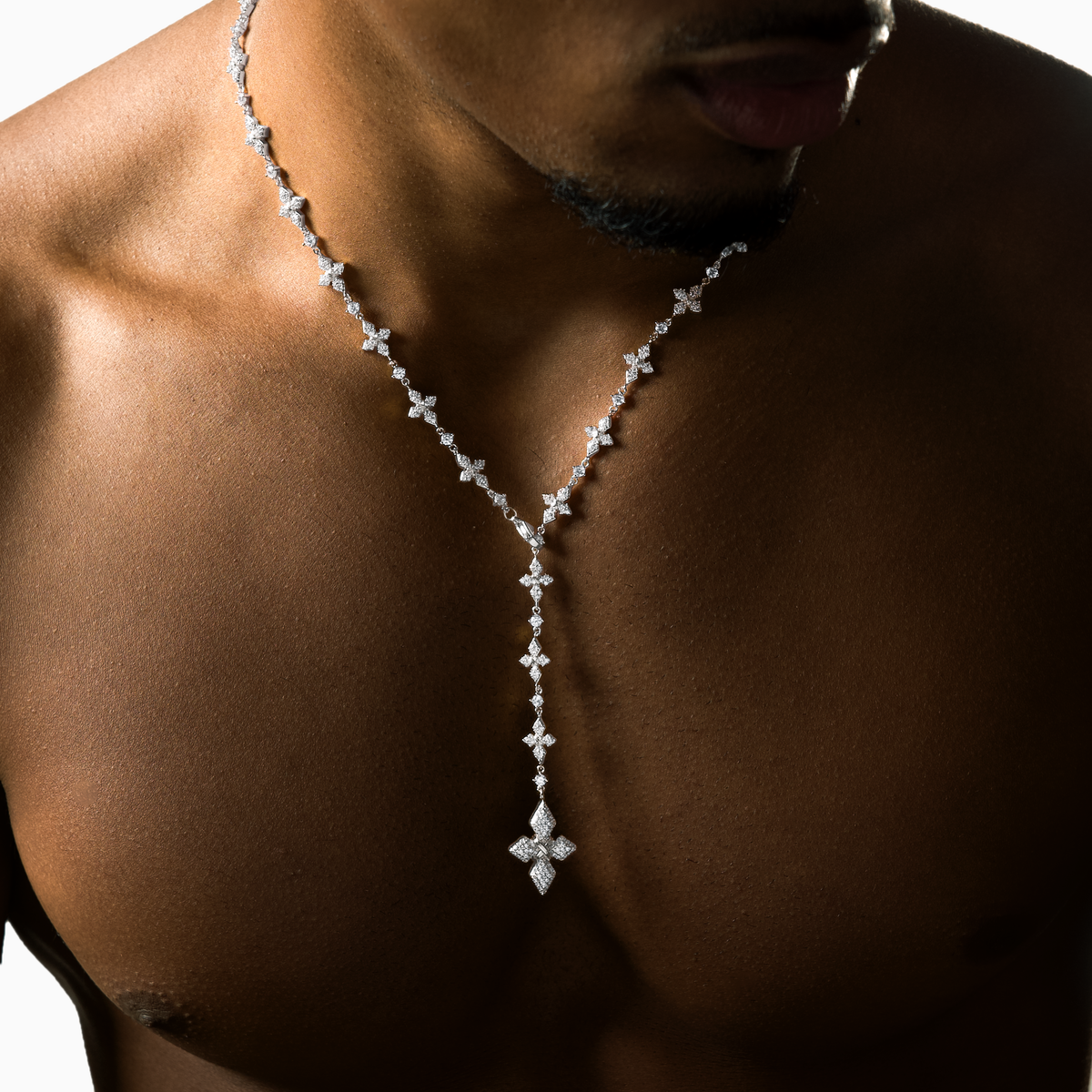 Lariat Iced Celestial - 925 Sterling Silver / VVS Moissanite