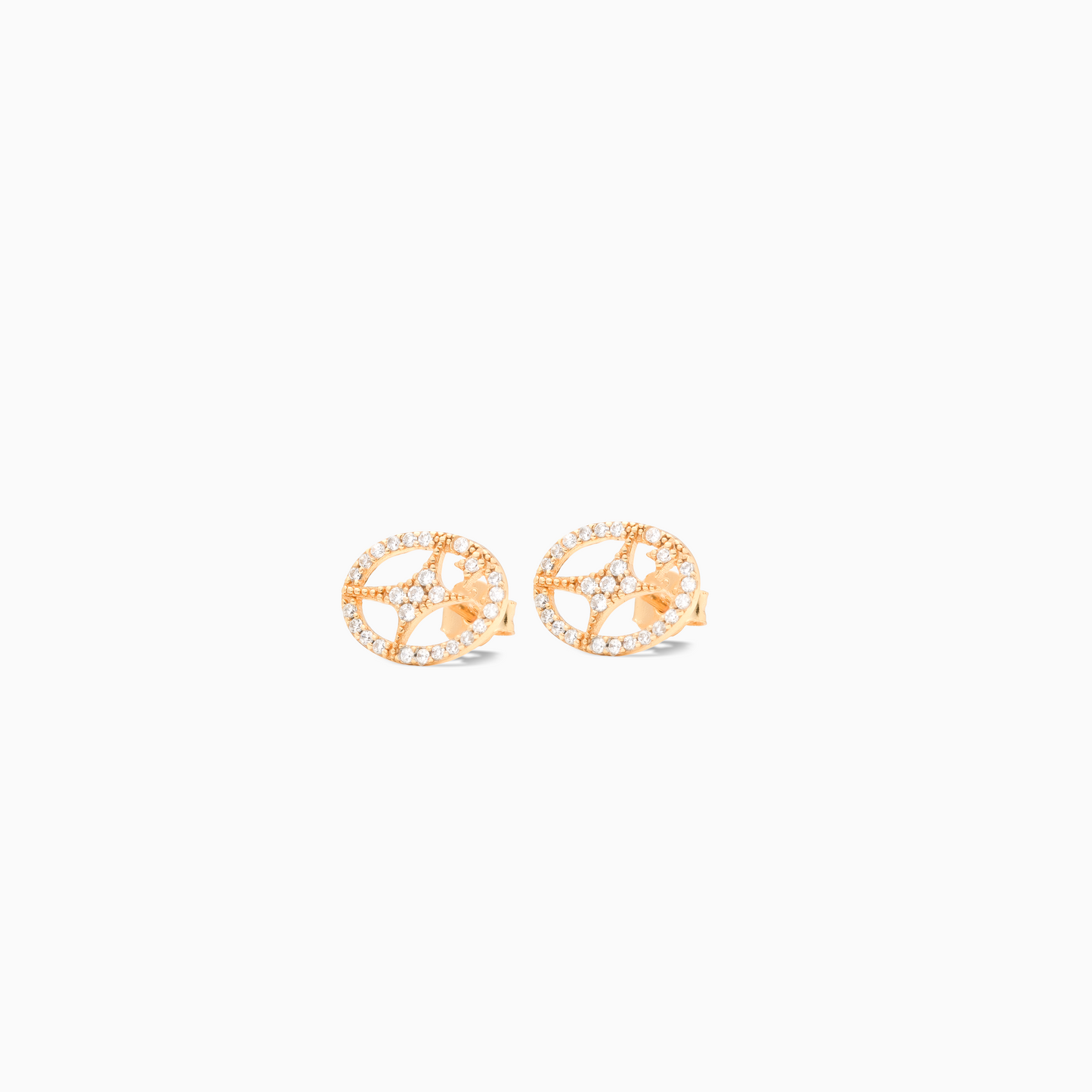 Iced Round signature golden earrings