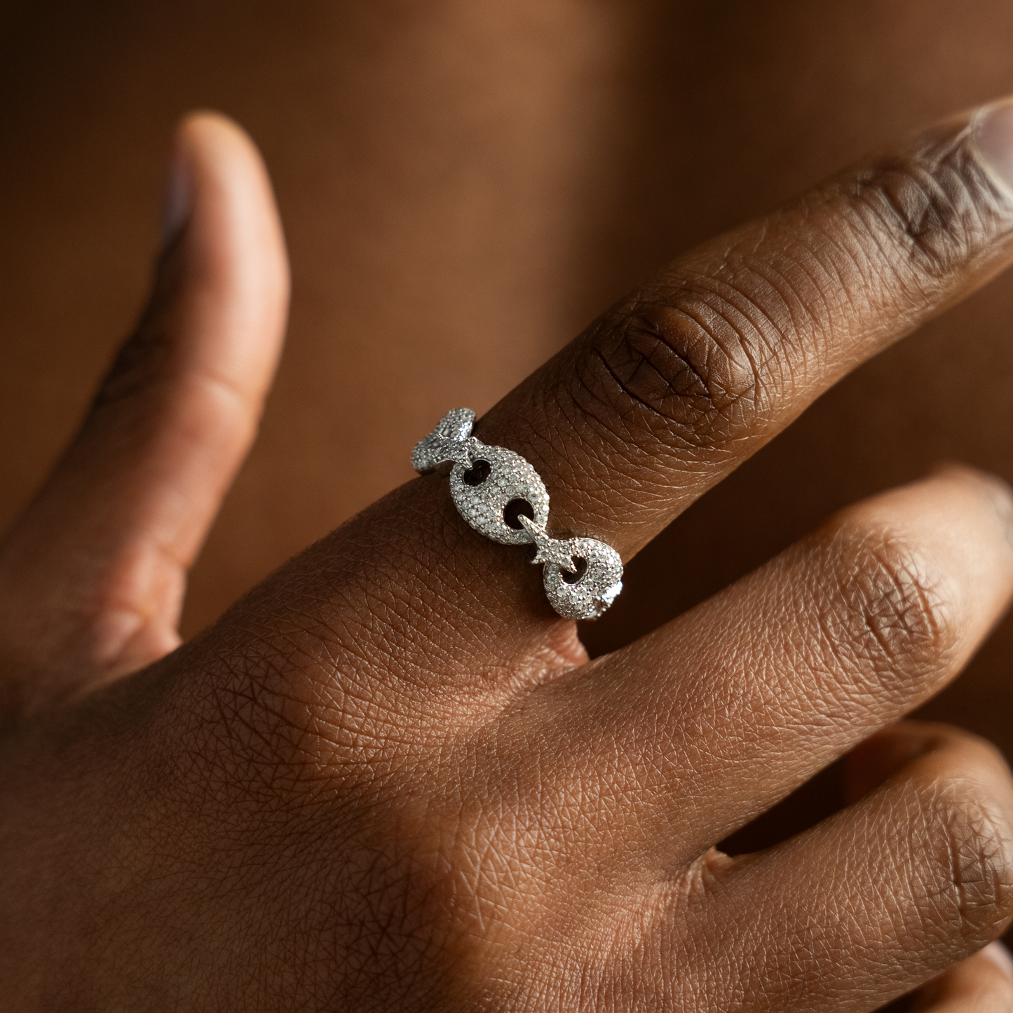 Iced Coffee Beans ring - Silver