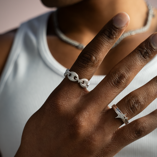 Iced Coffee Beans ring - Argenté