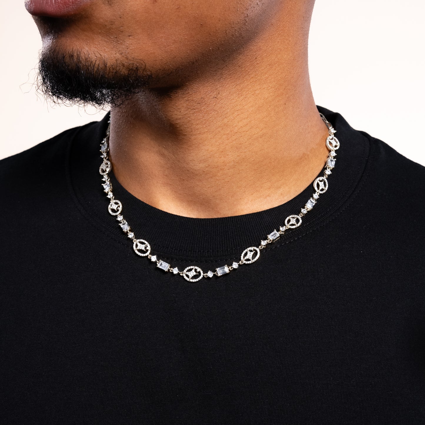 Silver Signature Iced Chain