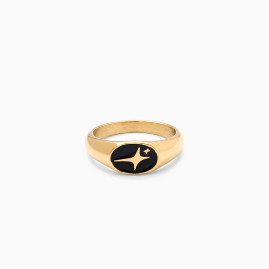 Signature Oval signet ring gold