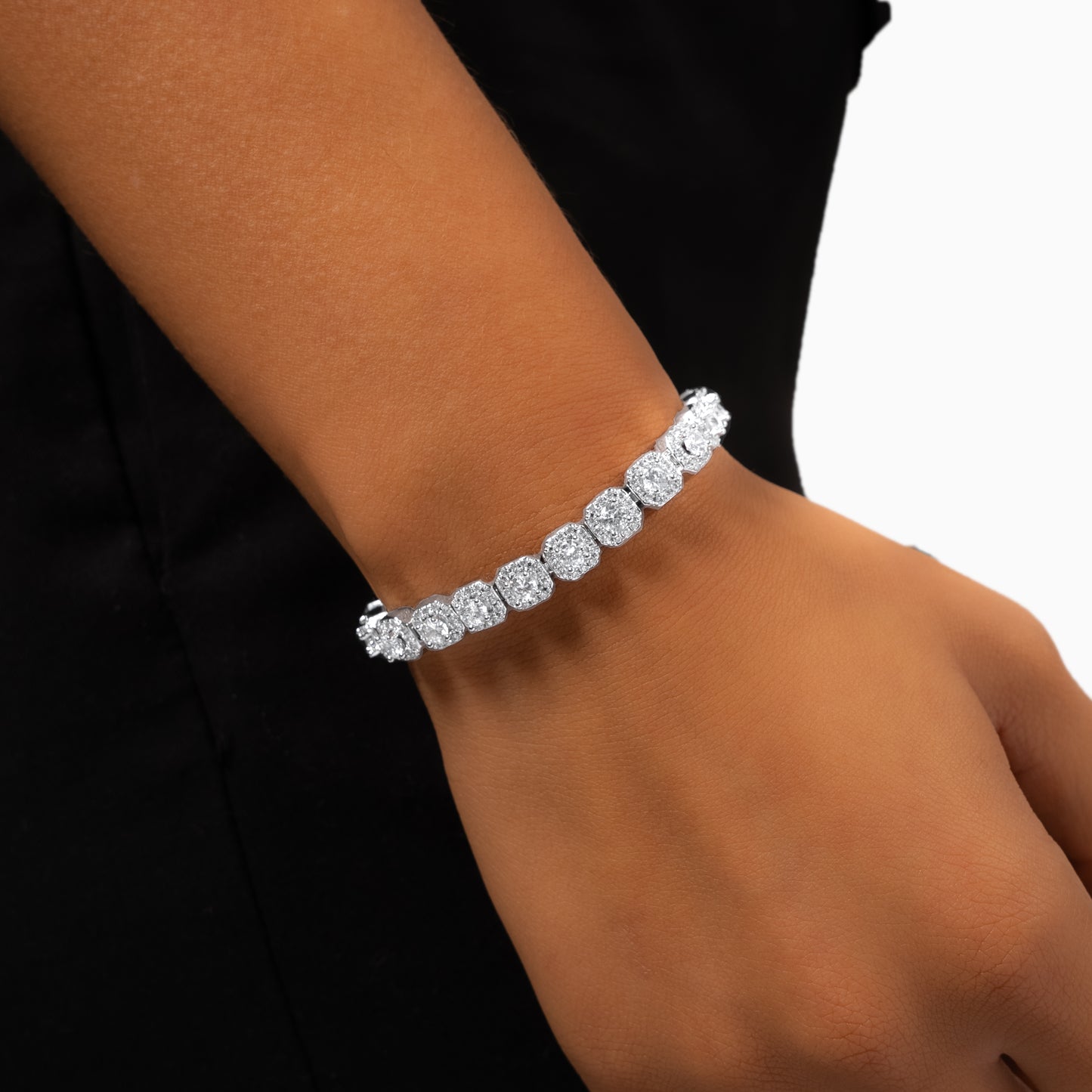 Pavé de brilliance bracelet 6mm silver