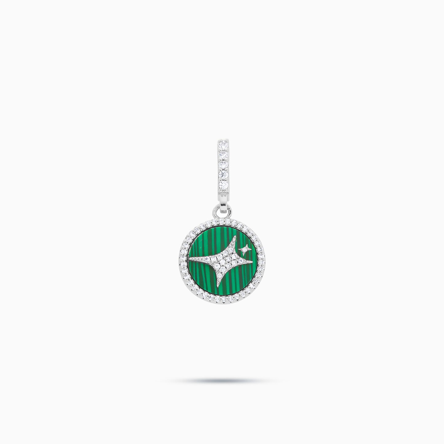 Silver Signature Medallion - Green Pattern