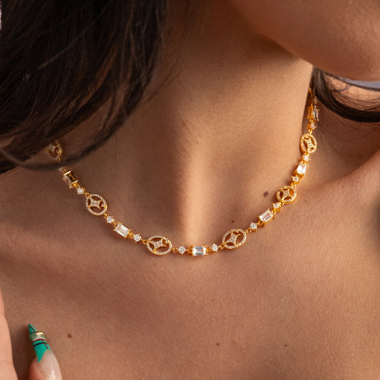 Chaîne Iced signature dorée