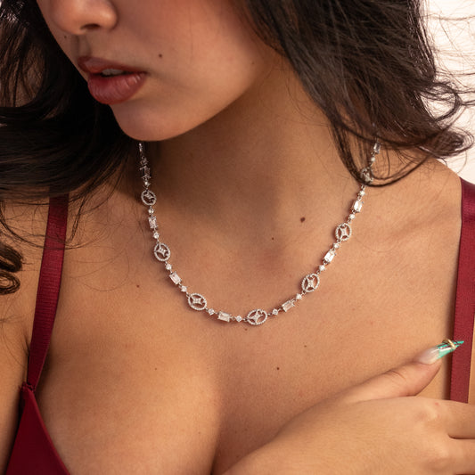 Chaîne Iced signature argentée