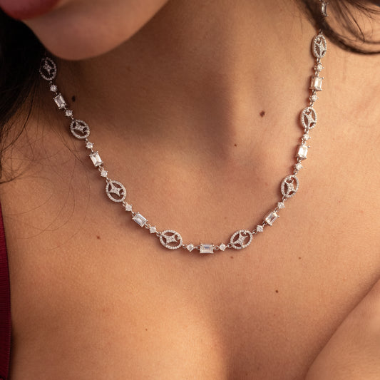 Chaîne Iced signature argentée