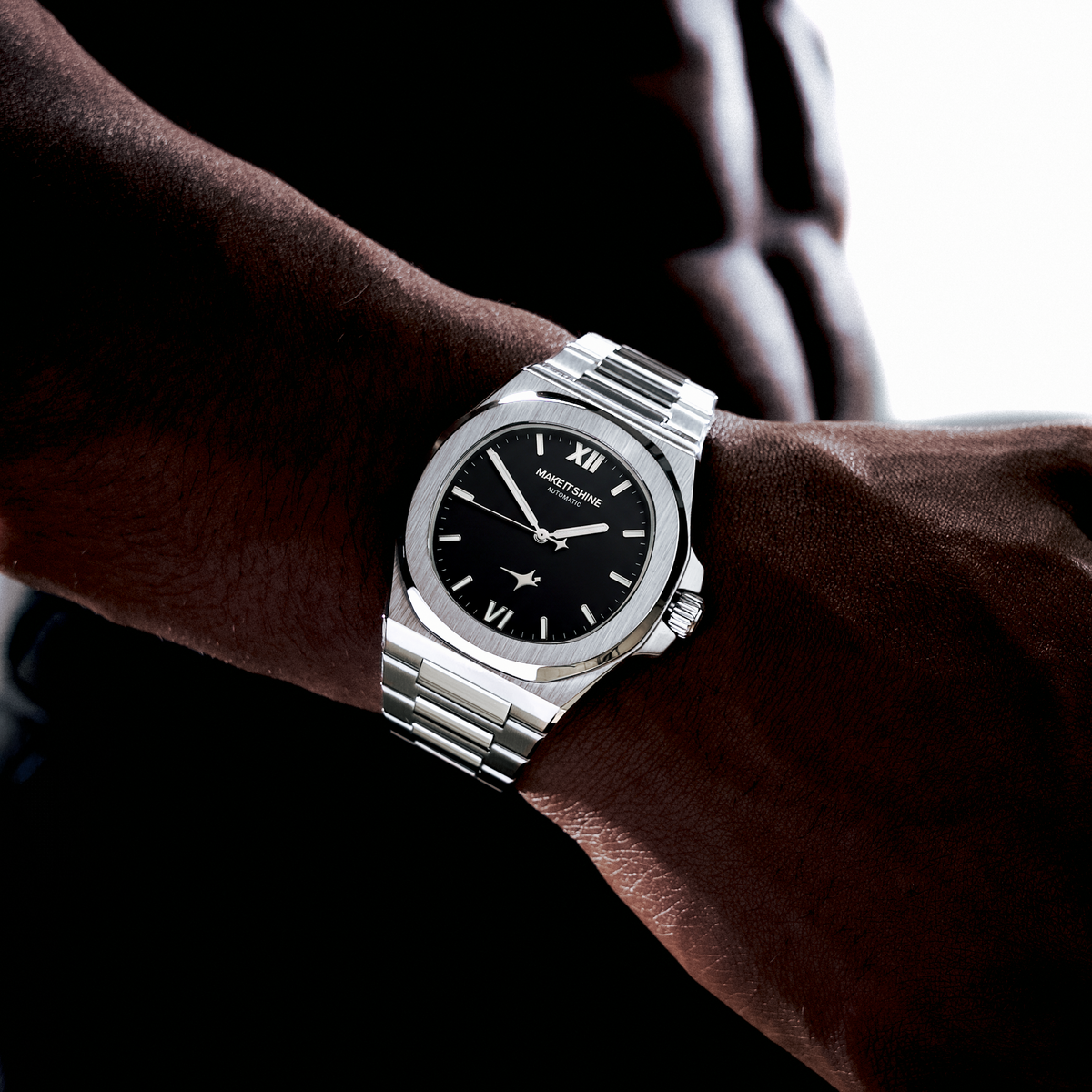ASON1 - Cadran Noir & Bracelet Acier inoxydable 316L