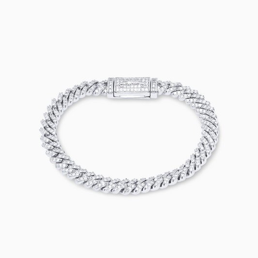 Prong link bracelet 5.5 mm silver