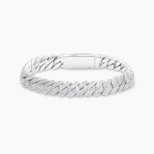 Prong link bracelet 8 mm silver