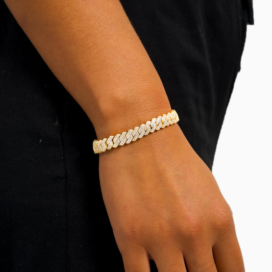 Prong link bracelet 8 mm gold