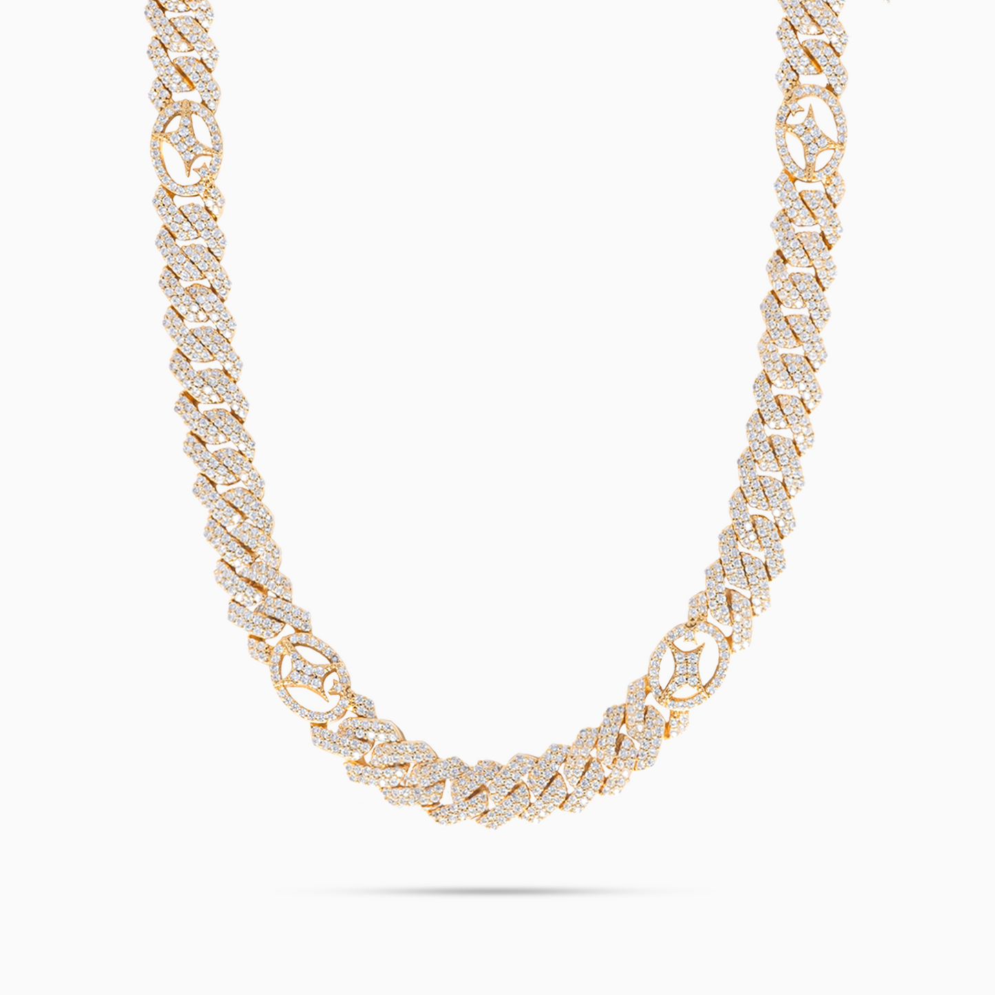 Signature Prong Link Chain 10mm Gold