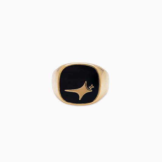 Raw Ring Gold - Black Pattern