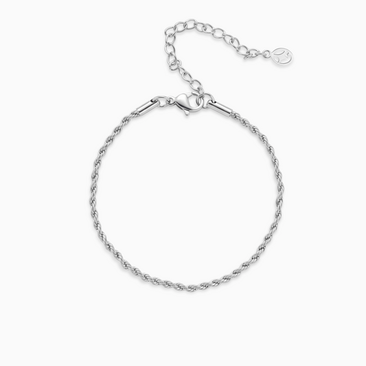 Rope bracelet 2 mm silver