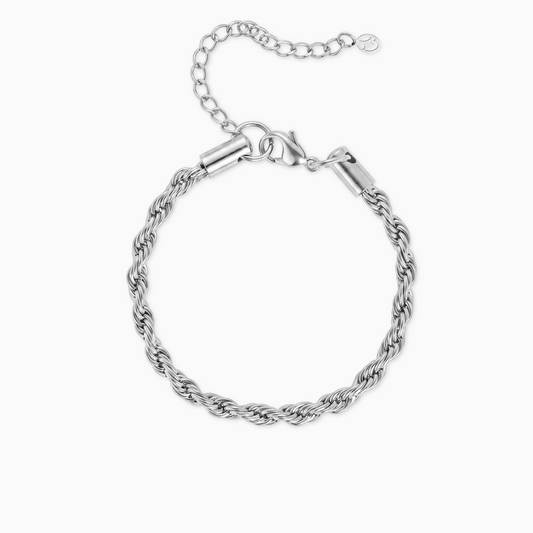 Rope bracelet 4 mm silver