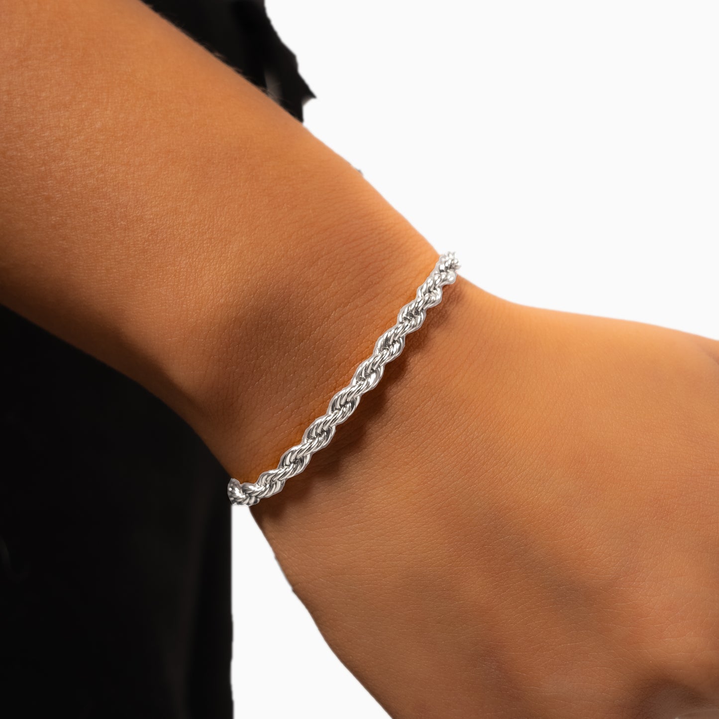 Rope bracelet 4 mm silver