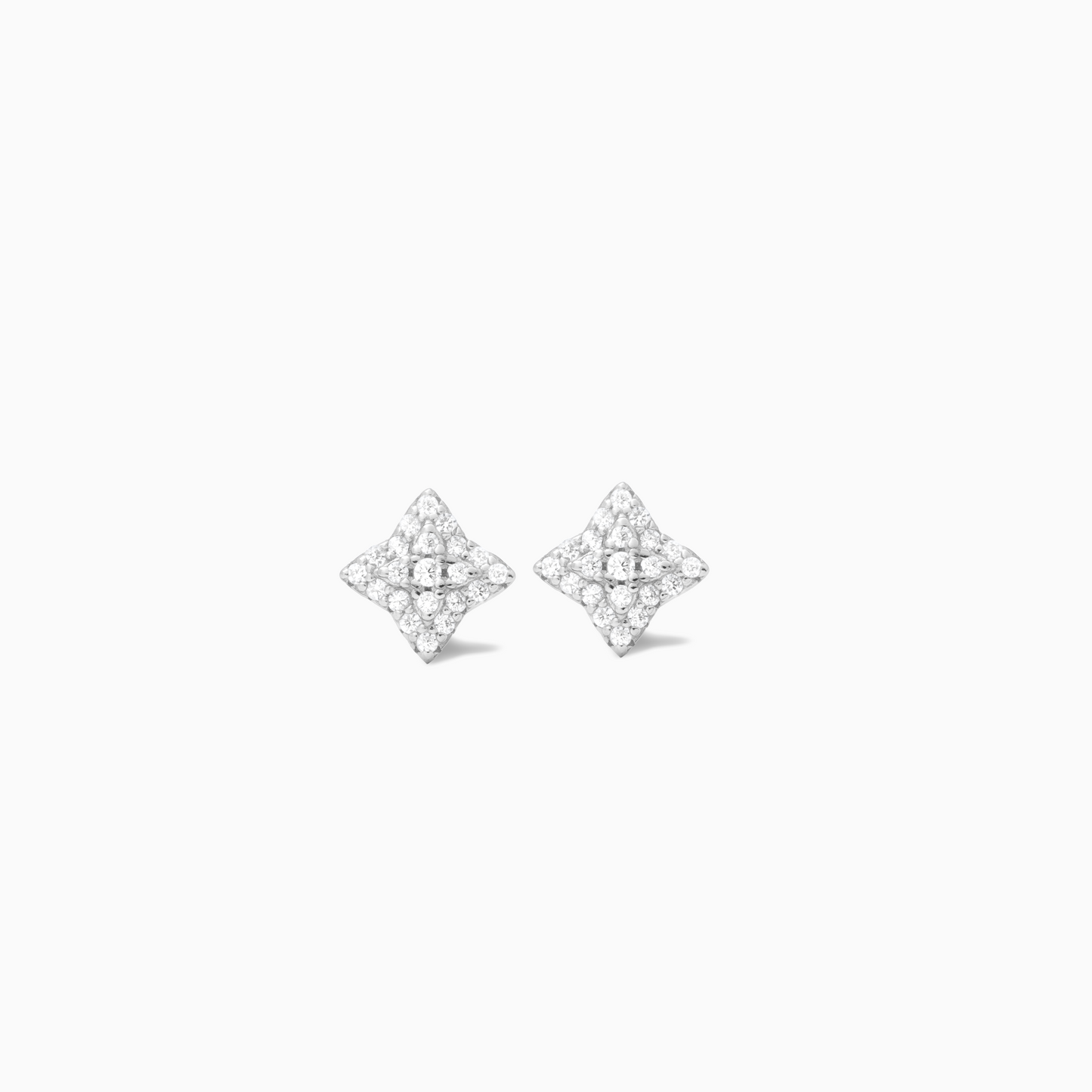 Silver flower earrings