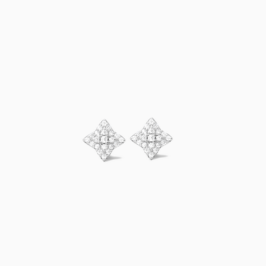 Silver flower earrings