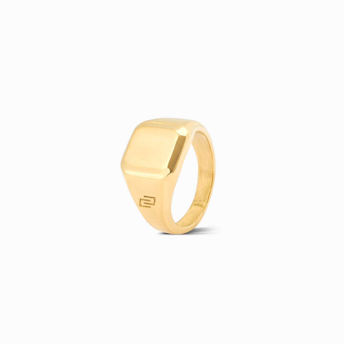 Square golden ring signet