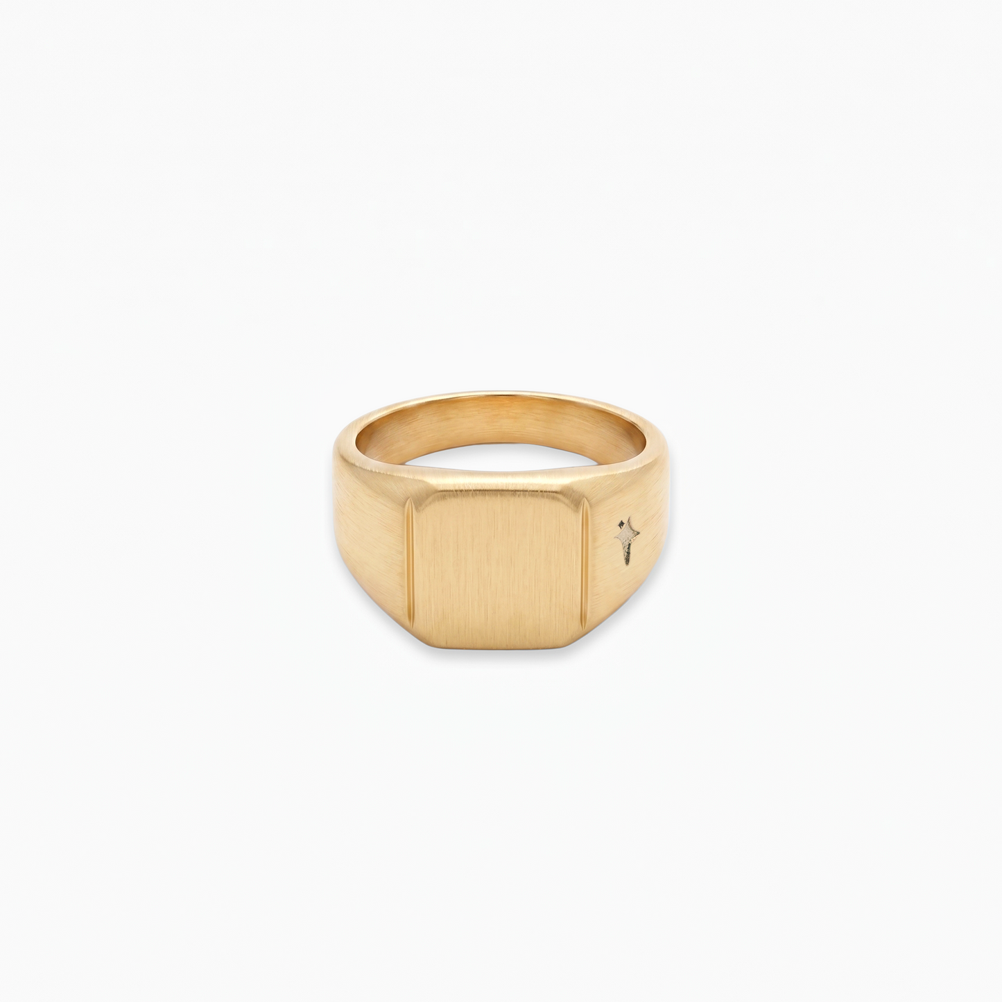 Square golden ring signet