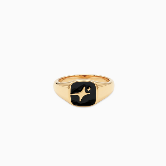 Signature Square signet ring gold
