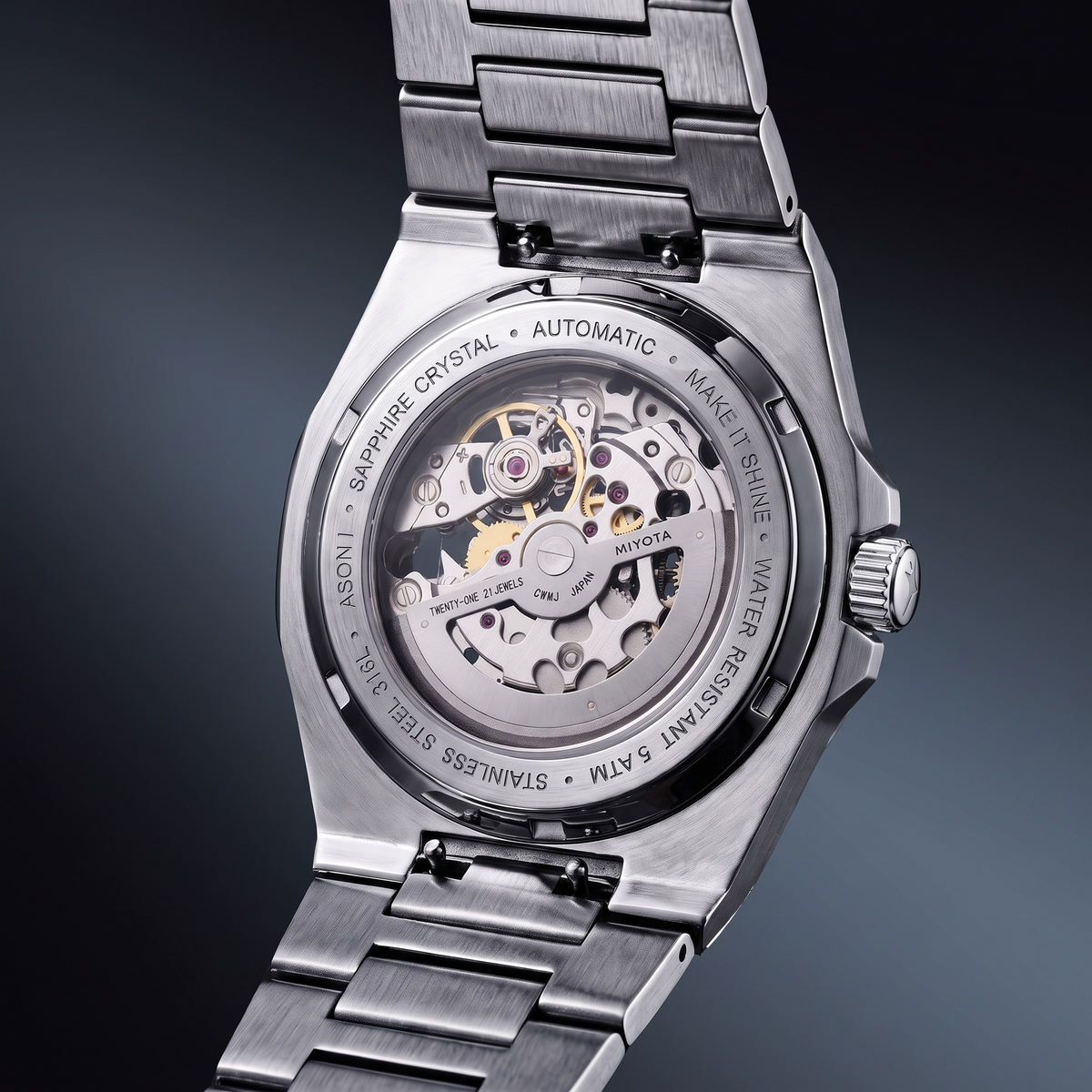 ASON1 - Skeleton Dial & 316L Stainless Steel Bracelet