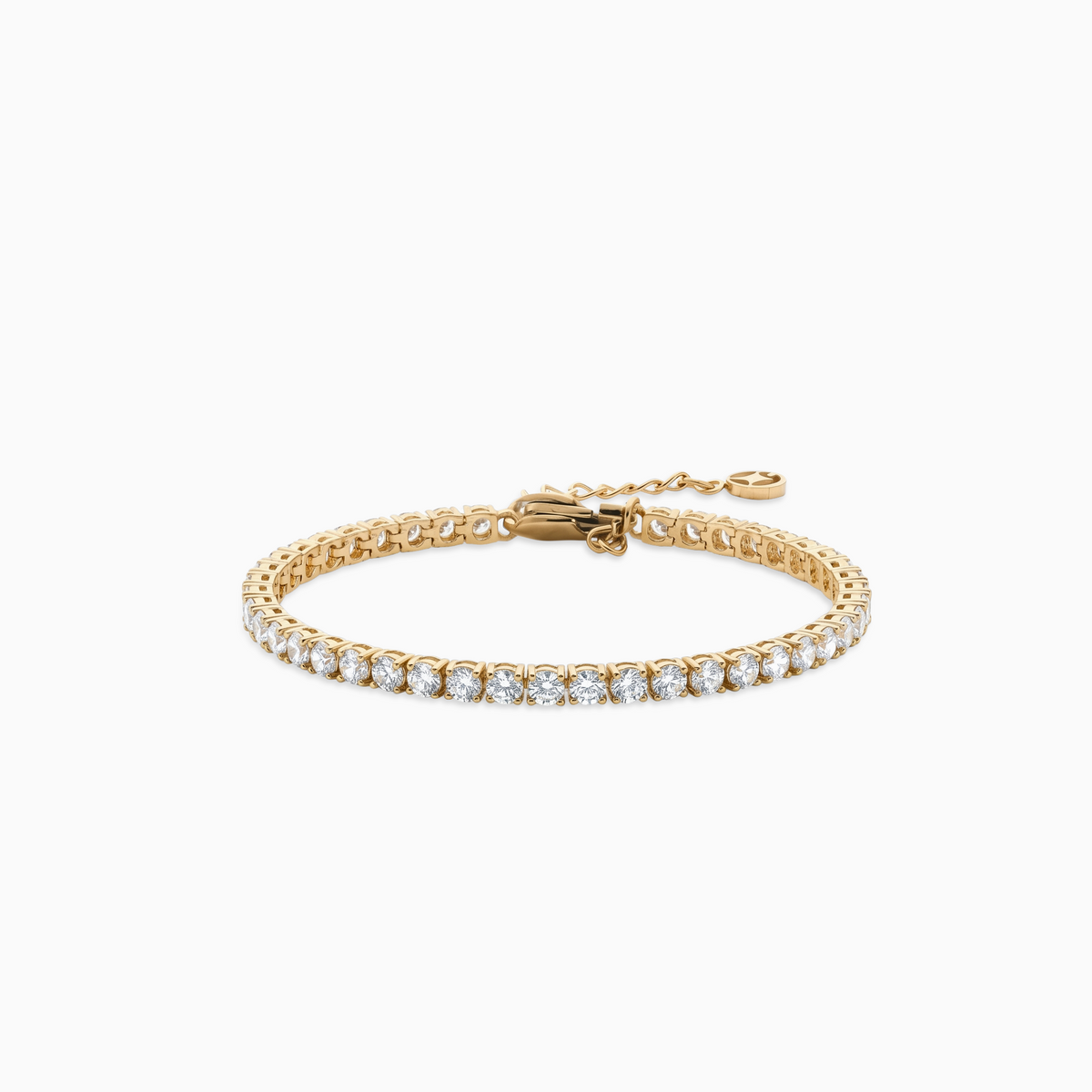 Bracelet Tennis 3 mm - Argent 925 / Dorure Or jaune & Moissanite VVS