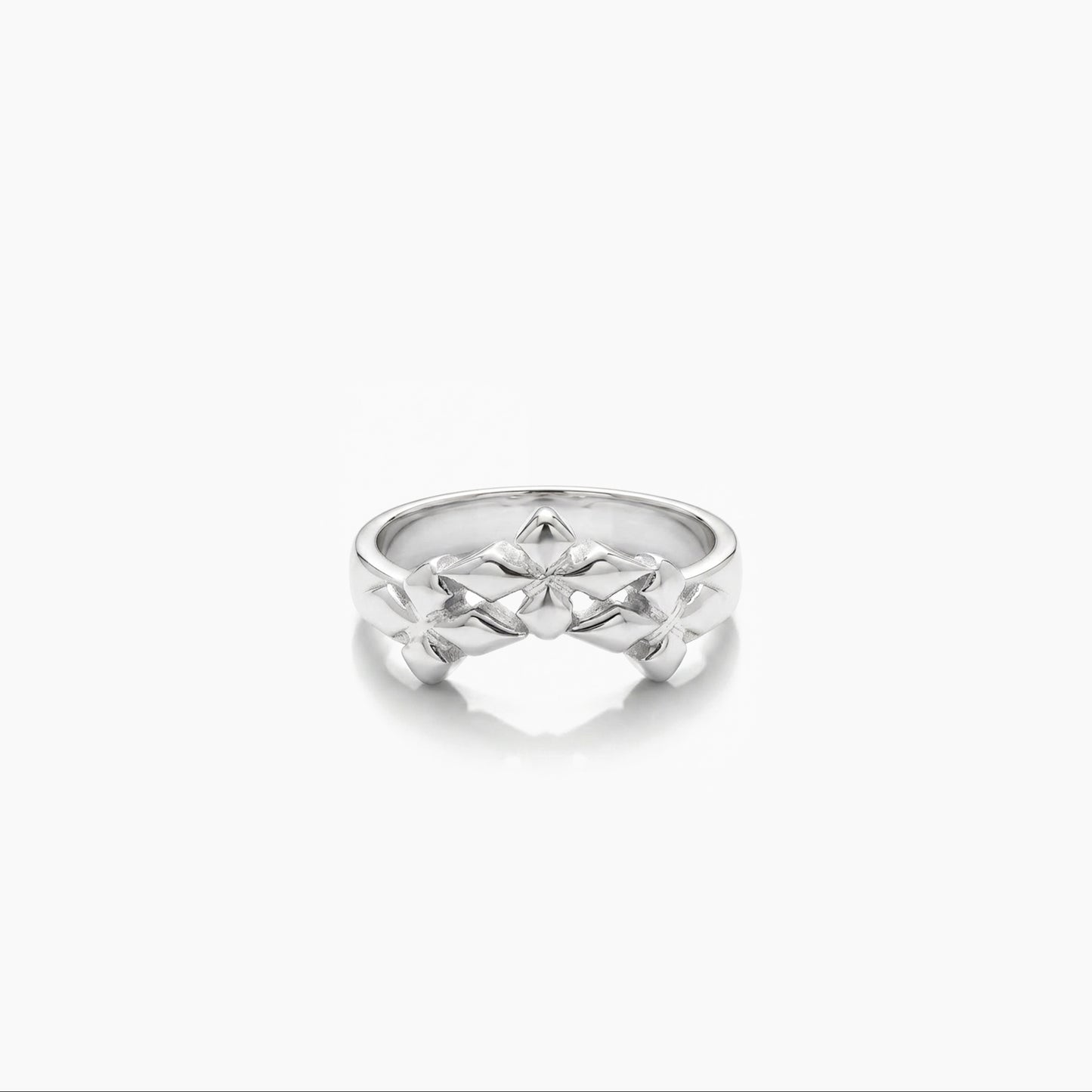 Triple crossed star ring - Silver
