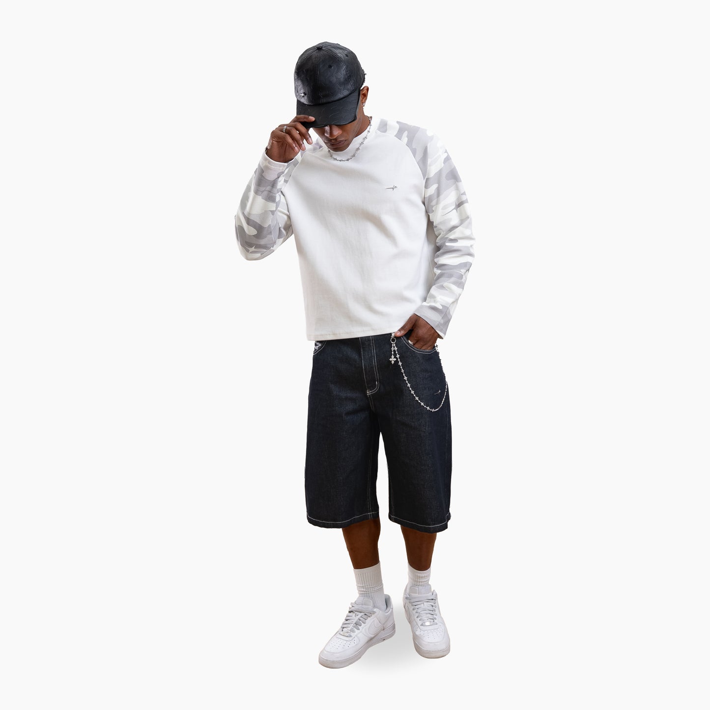Camo waffle long sleeve - Gris