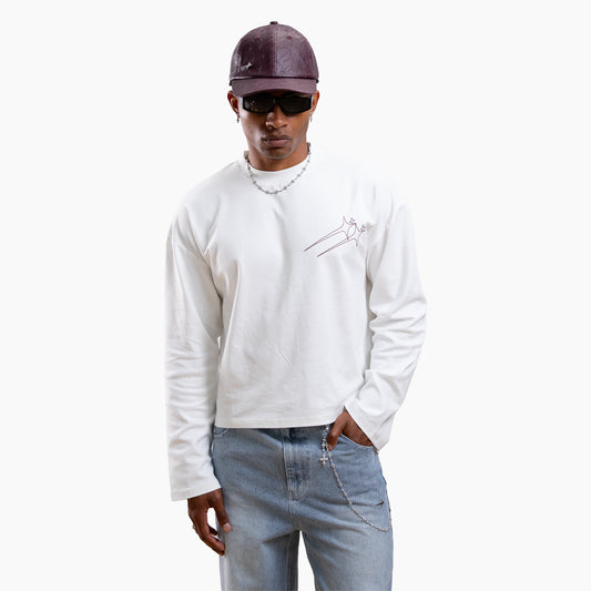 Long sleeve Twin Stars - White
