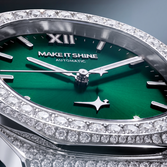 Iced ASON1 - Cadran Vert & Bracelet Acier inoxydable 316L - Moissanite VVS