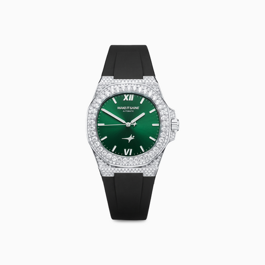 Iced ASON1 - Cadran Vert & Bracelet Rubber - Moissanite VVS