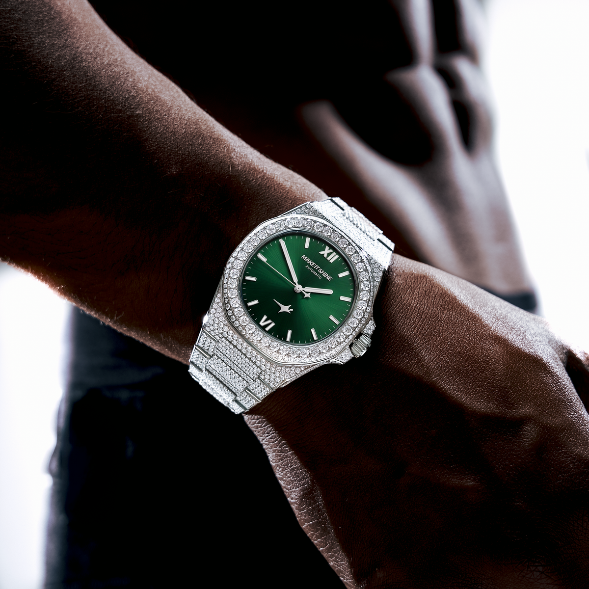 Iced ASON1 - Cadran Vert & Bracelet Acier inoxydable 316L - Moissanite VVS