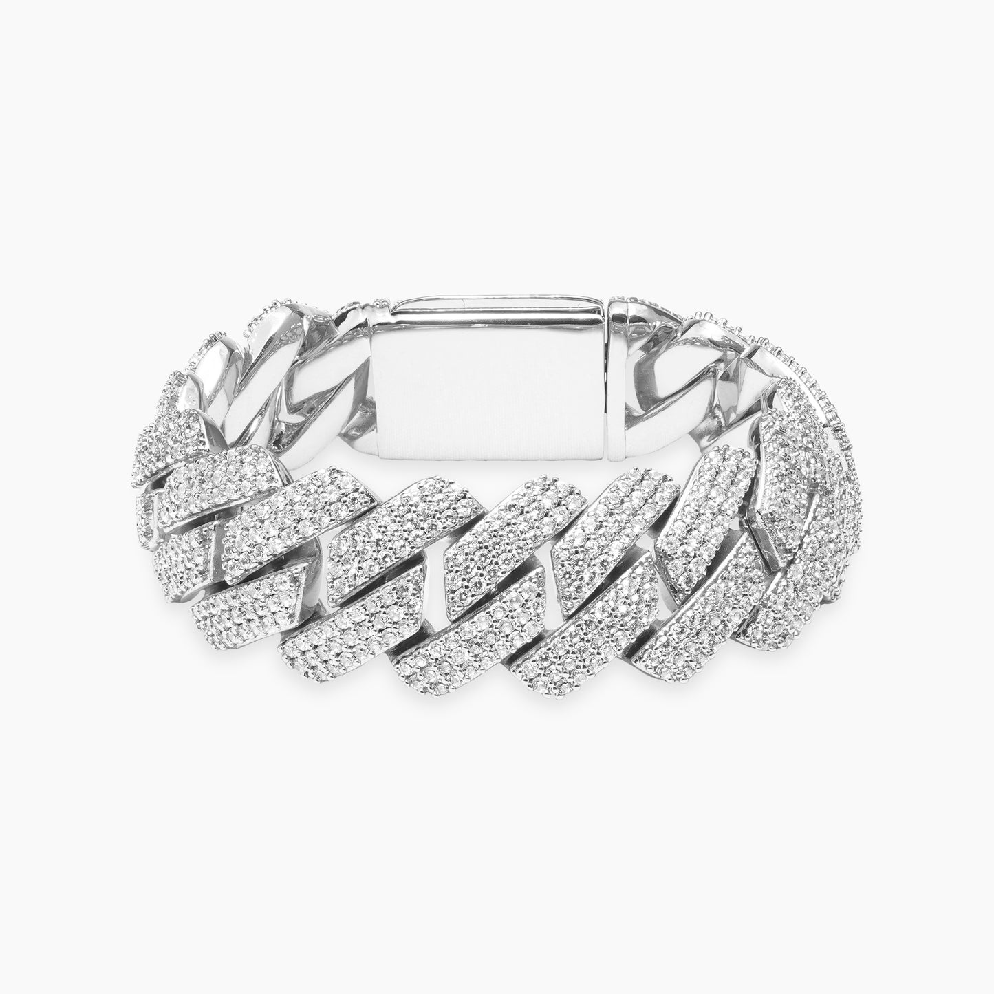 Bracelet Prong link 19mm argenté