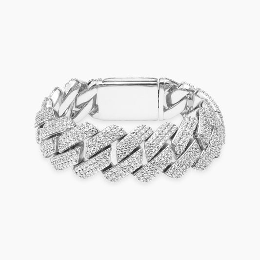 Prong link bracelet 19mm silver